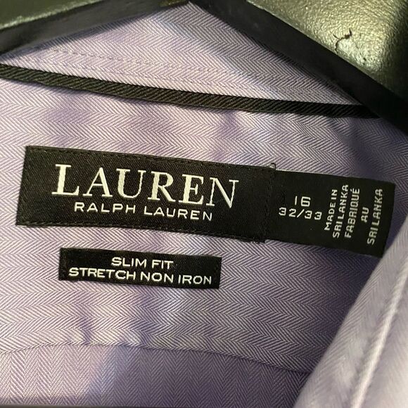 Ralph Lauren sz 16 (Black Label) Men's Non Iron Lavender Dress Shirt ub1-1 - Picture 4 of 9